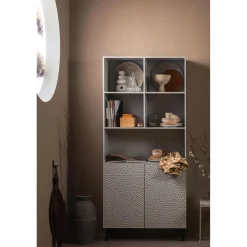 Online WOOOD Carved Organic 2-deurs opbergkast mist