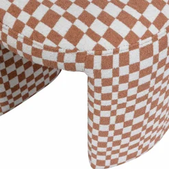 WOOOD Charlie gestoffeerde kruk ruit dessin Oranje