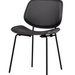 Sale WOOOD Close In eetkamerstoel leerlook/hout zwart