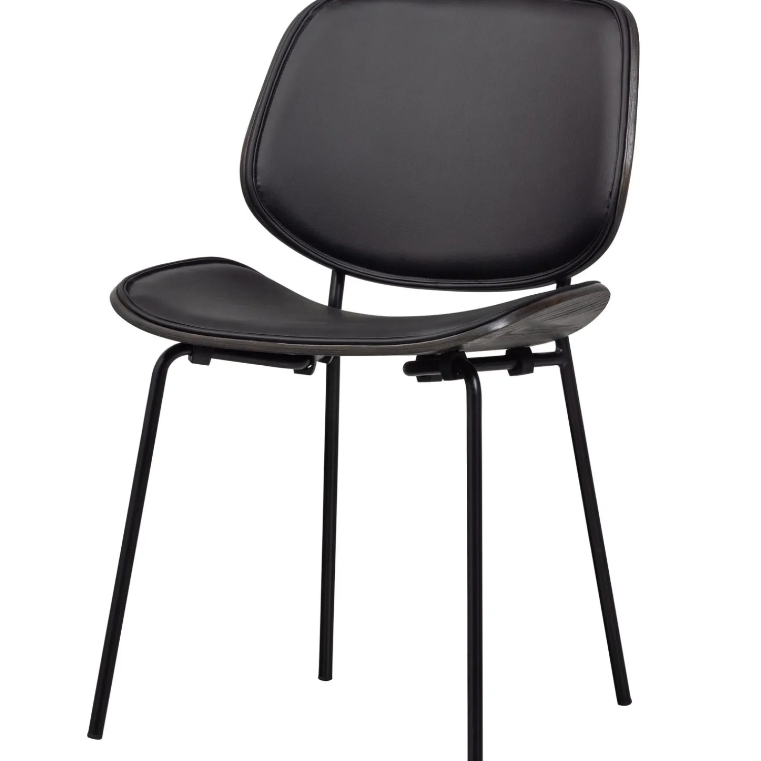 Sale WOOOD Close In eetkamerstoel leerlook/hout zwart