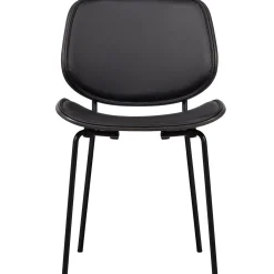 Sale WOOOD Close In eetkamerstoel leerlook/hout zwart