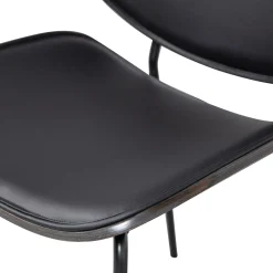 Sale WOOOD Close In eetkamerstoel leerlook/hout zwart