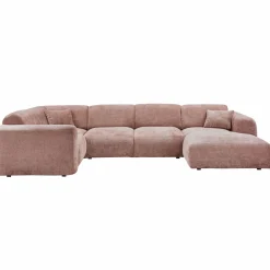 Sale WOOOD Cloud hoekbank links geweven chenille /roze Taupe