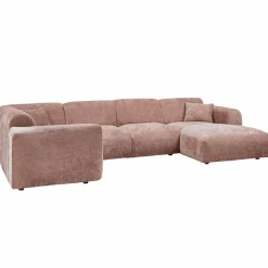 Sale WOOOD Cloud hoekbank links geweven chenille /roze Taupe