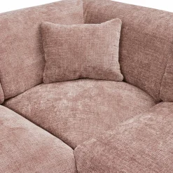 Sale WOOOD Cloud hoekbank links geweven chenille /roze Taupe