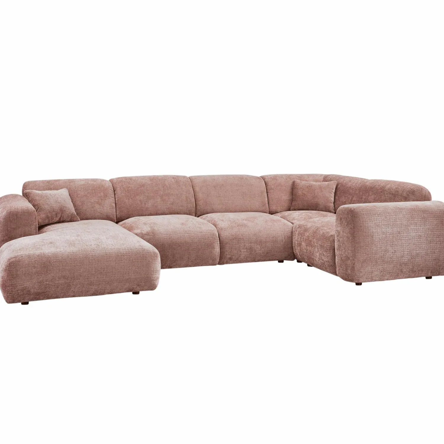 WOOOD Cloud hoekbank rechts geweven chenille /roze Taupe