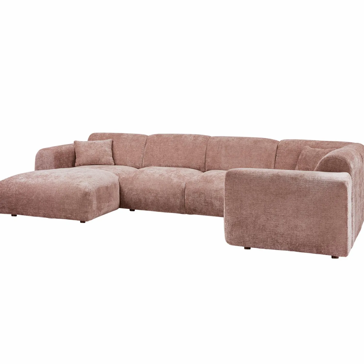 WOOOD Cloud hoekbank rechts geweven chenille /roze Taupe