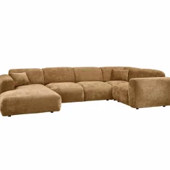 Online WOOOD Cloud hoekbank rechts geweven chenille Honinggeel