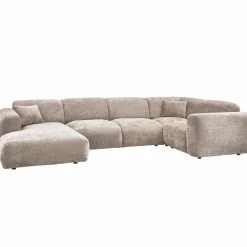 Outlet WOOOD Cloud hoekbank rechts geweven chenille Naturel