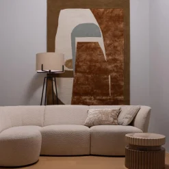 Sale WOOOD Coco 3-zits bank ronding links bouclé Crème