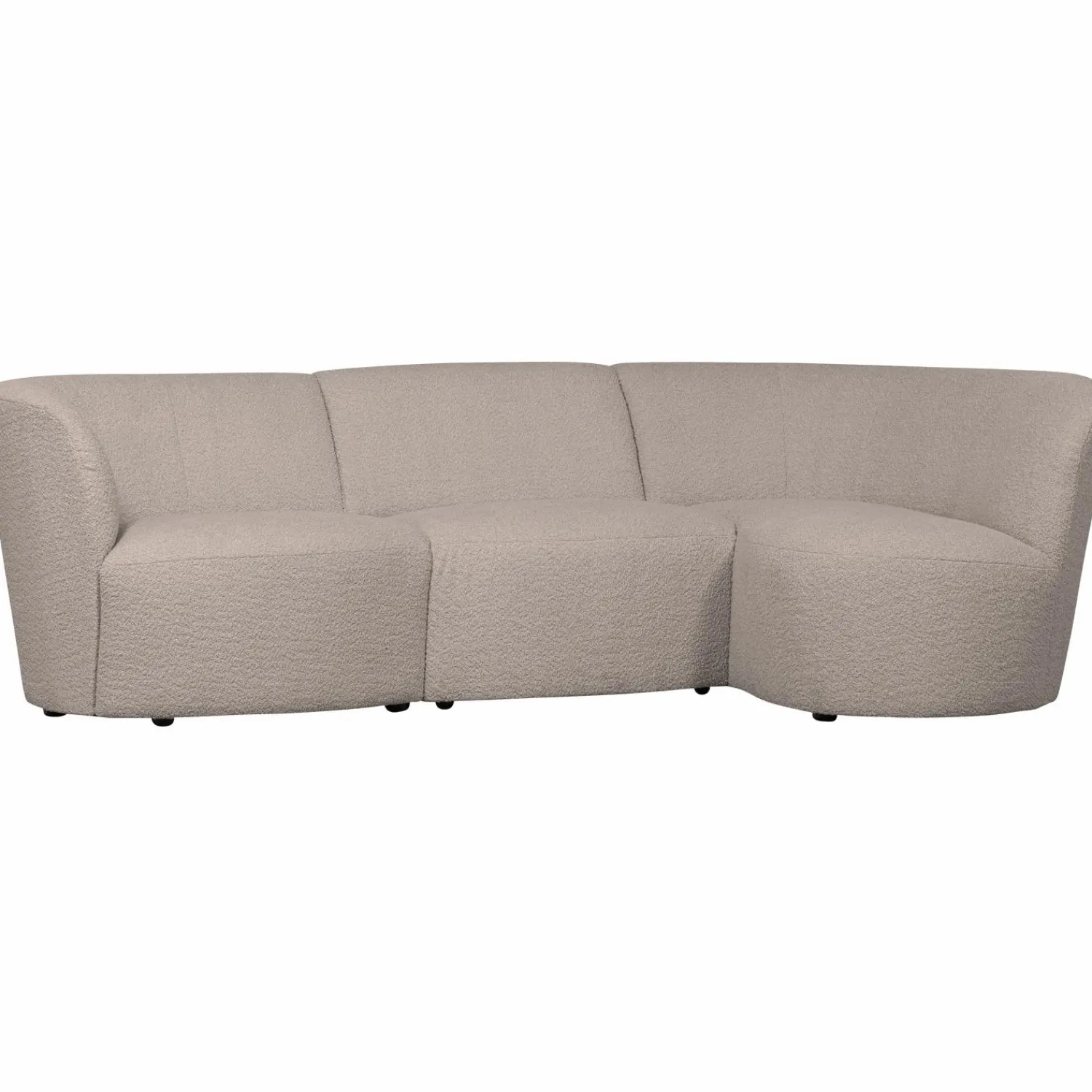 Discount WOOOD Coco 3-zits bank ronding rechts bouclé Zand