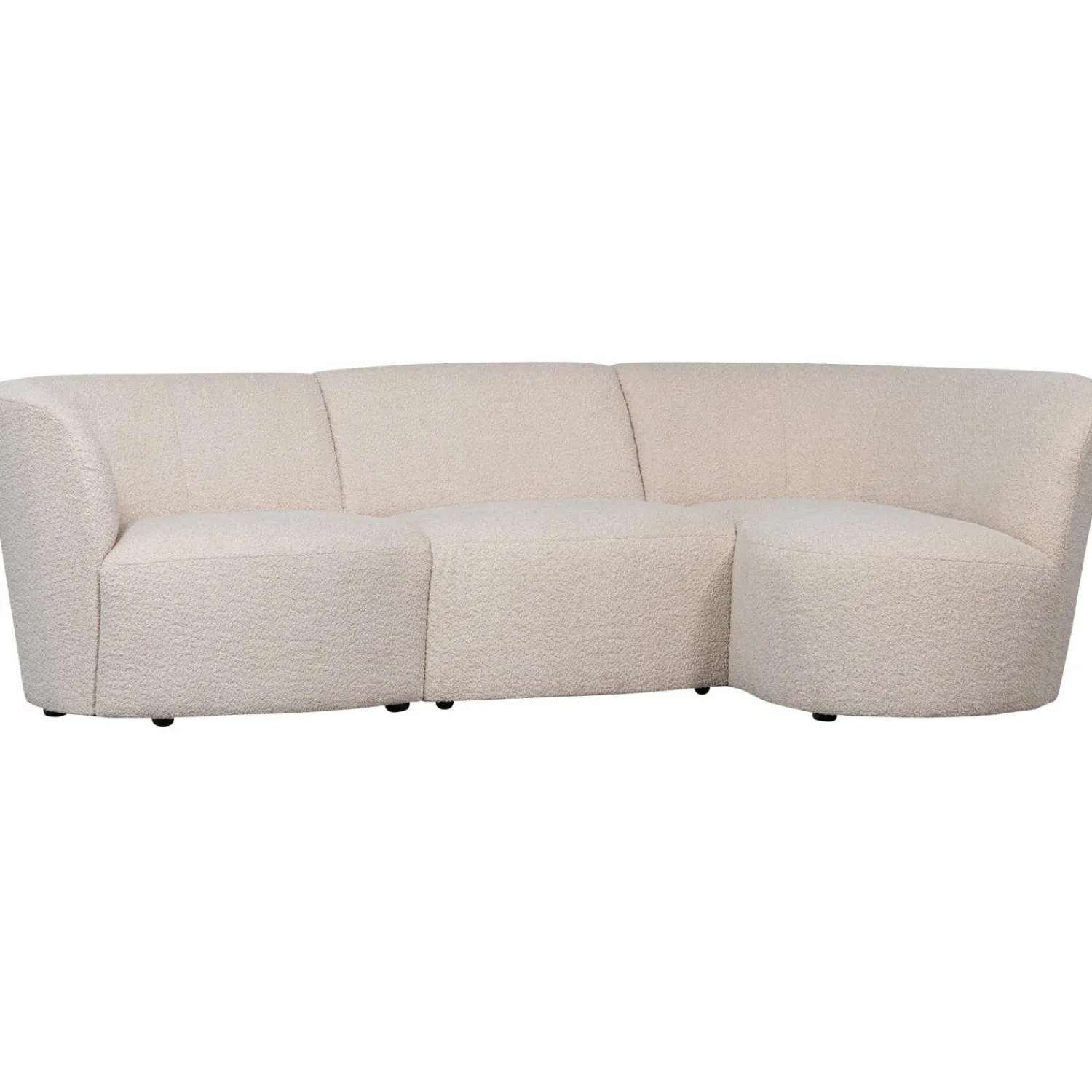 Online WOOOD Coco 3-zits bank ronding rechts bouclé Crème