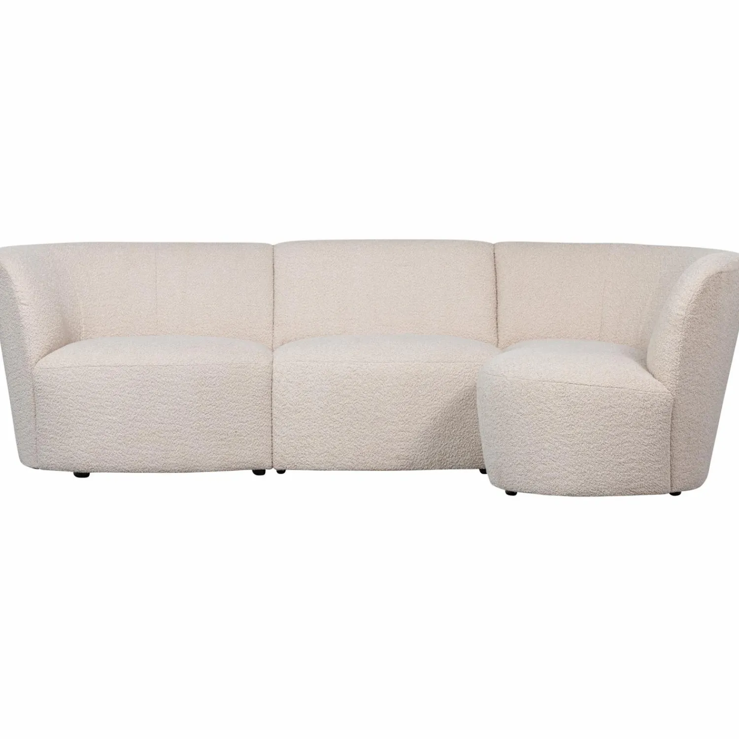 Online WOOOD Coco 3-zits bank ronding rechts bouclé Crème