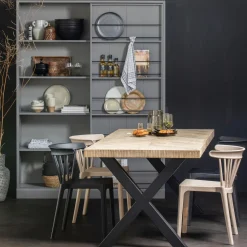 Hot WOOOD Combi-Tablo: mango visgraat 200x90 & Alkmaar poot