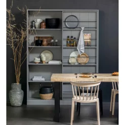 WOOOD Combi-Tablo: mango visgraat 180x90 & 2-standen poot vierk