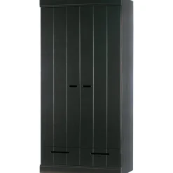 Clearance WOOOD Connect 2-deurs kledingkast + lade Zwart