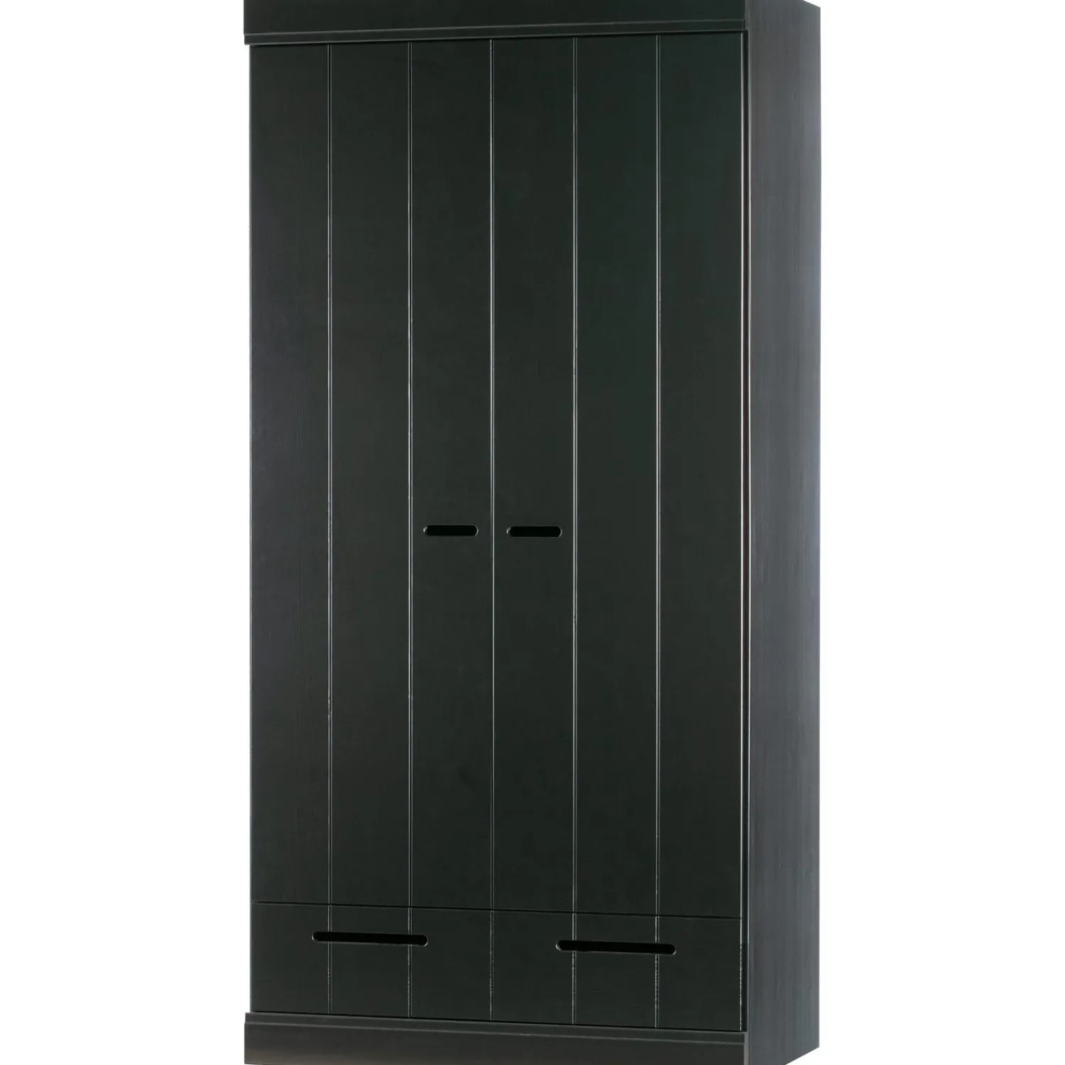 Clearance WOOOD Connect 2-deurs kledingkast + lade Zwart