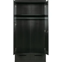 Clearance WOOOD Connect 2-deurs kledingkast + lade Zwart