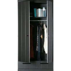 Clearance WOOOD Connect 2-deurs kledingkast + lade Zwart