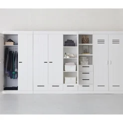 Outlet WOOOD Connect 3-deurs kledingkast + lade Wit
