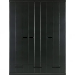 Hot WOOOD Connect 3-deurs kledingkast+ lade Zwart