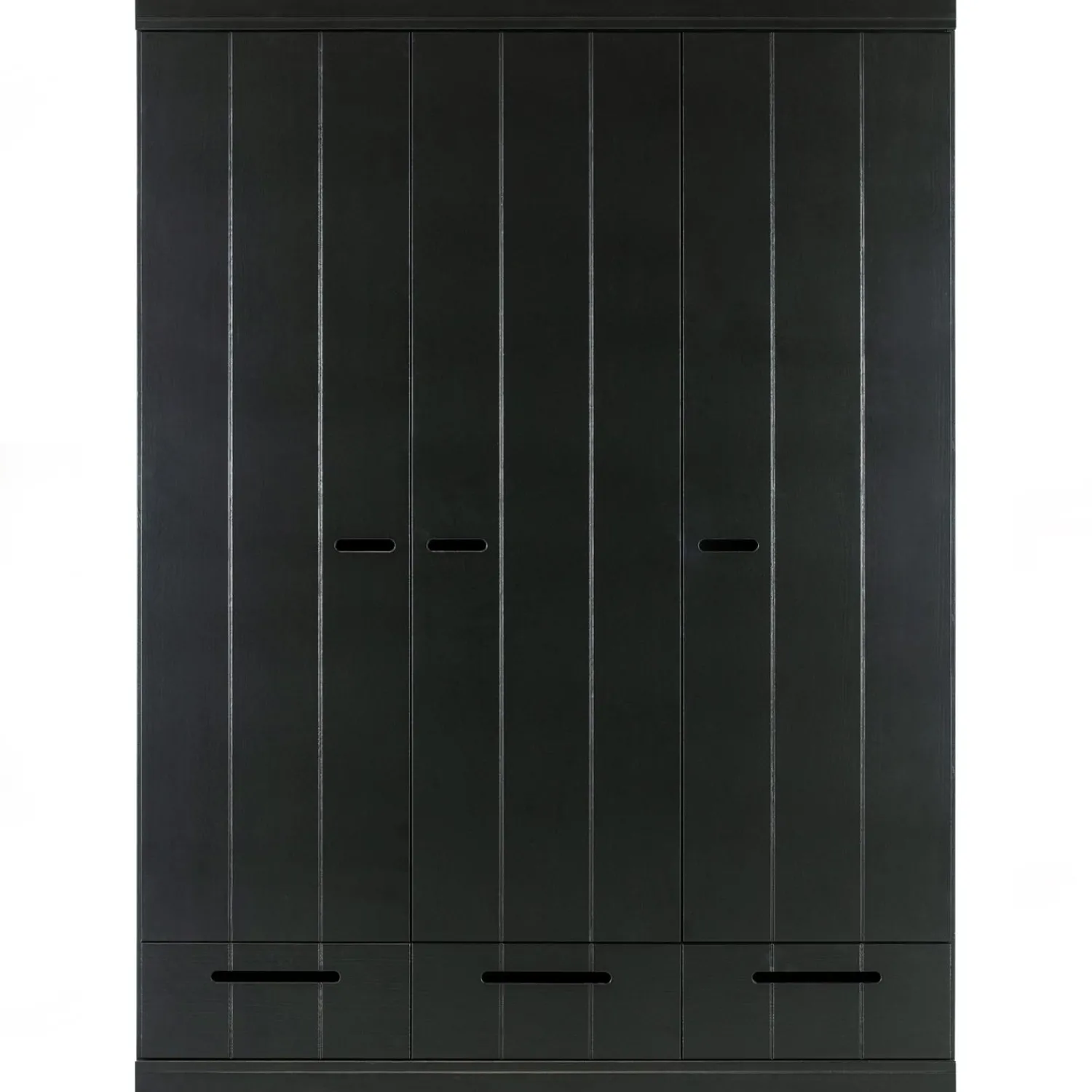 Hot WOOOD Connect 3-deurs kledingkast+ lade Zwart