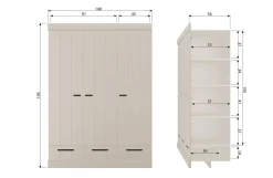 Discount WOOOD Connect 3-deurs kledingkast + lade Dust