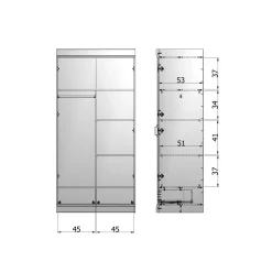 WOOOD Connect interieurpakket t.b.v. 2-deurs met lade Zwart