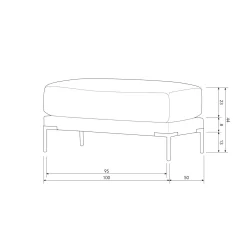 Discount WOOOD Couple poef 50 cm chocolade bruin Chocoladebruin