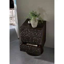 Sale WOOOD Crumble Carved nachtkastje met lades mango hout walnoot