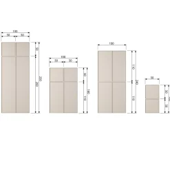 New WOOOD Daily Closet Double 110x100 cm grenen dakargrau