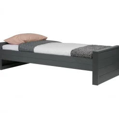 WOOOD Dennis bed 90x200 cm grenen steel grey geborsteld Staalgrijs
