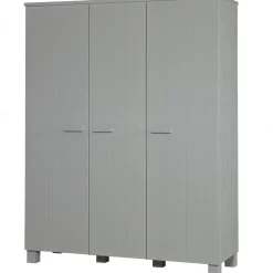 Online WOOOD Dennis 3-deurs kast grenen geborsteld Betongrijs