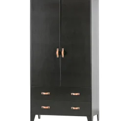 Best WOOOD Dian garderobekast grenen diepzwart