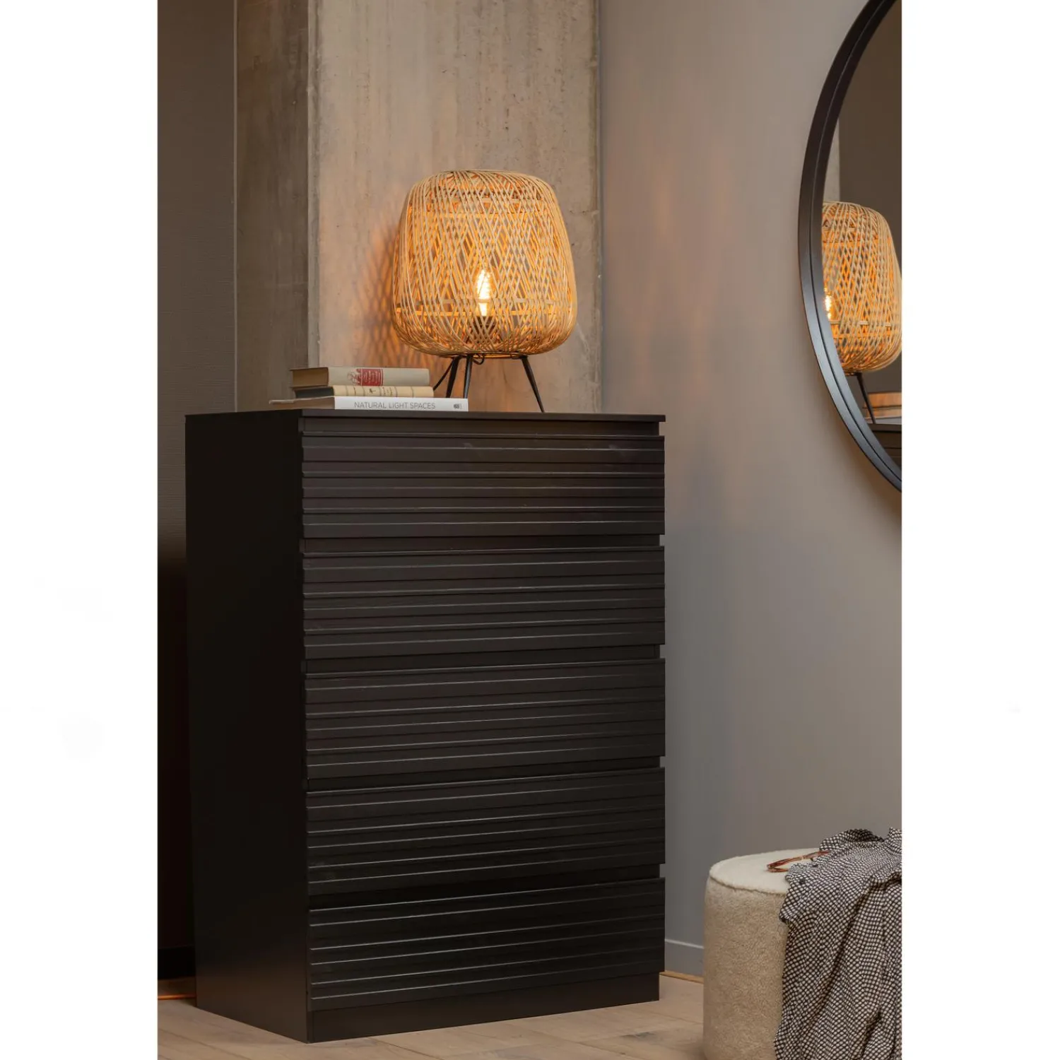 Clearance WOOOD Doutzen spiegel metaal ø115 cm Zwart