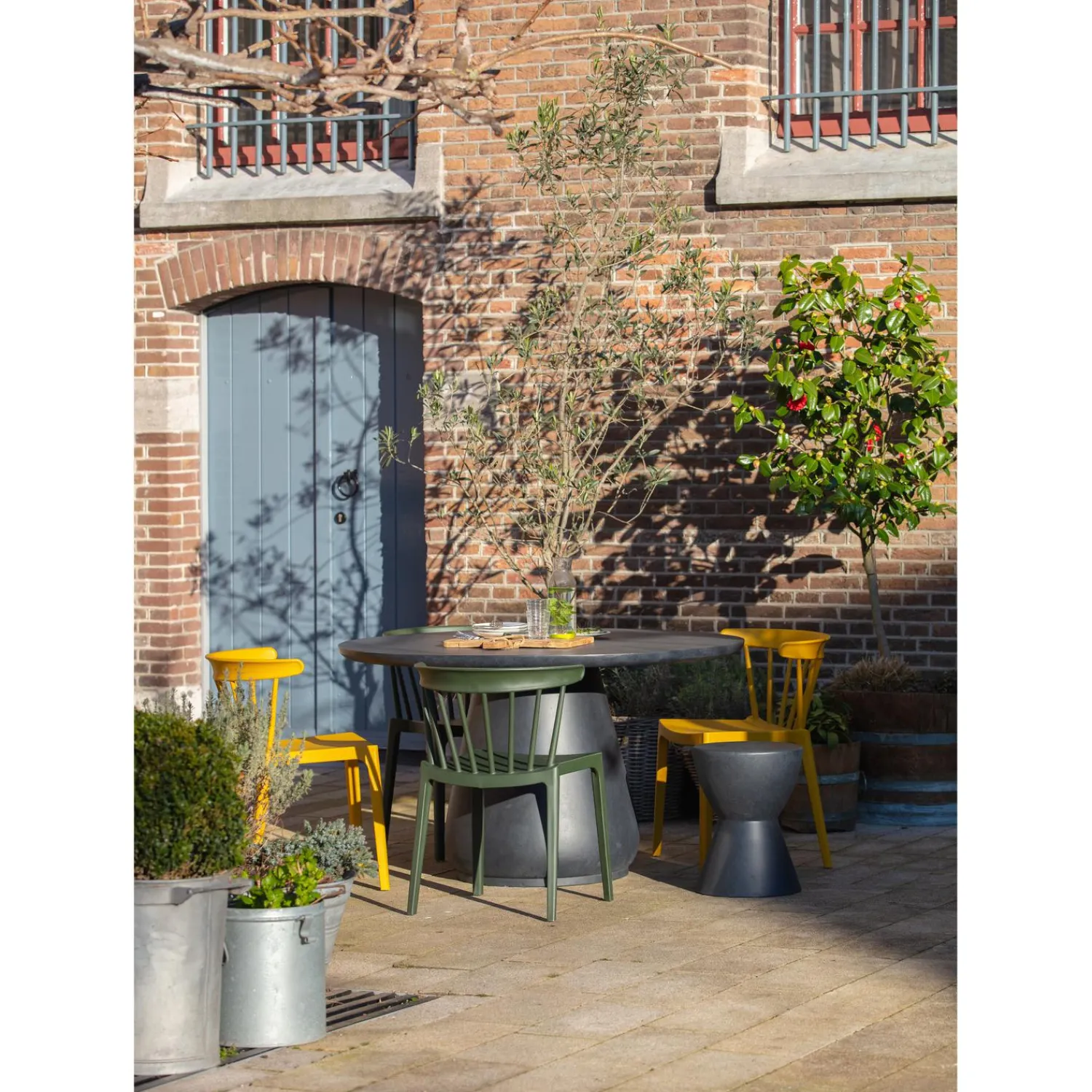 Best WOOOD Dover kruk betonlook antraciet 45xø35 cm