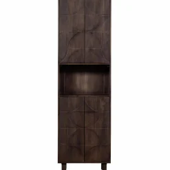 Discount WOOOD Draw 4-deurs opbergkast met open vak mango hout walnoot