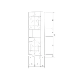 Discount WOOOD Draw 4-deurs opbergkast met open vak mango hout walnoot