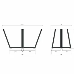 Outlet WOOOD Drenthe poot metaal zwart