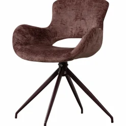 Sale WOOOD Eliva eetkamerstoel structure velvet - set van 2 Paars