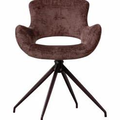 Sale WOOOD Eliva eetkamerstoel structure velvet - set van 2 Paars