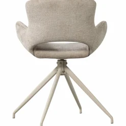 Hot WOOOD Eliva eetkamerstoel structure velvet - set van 2 Zand