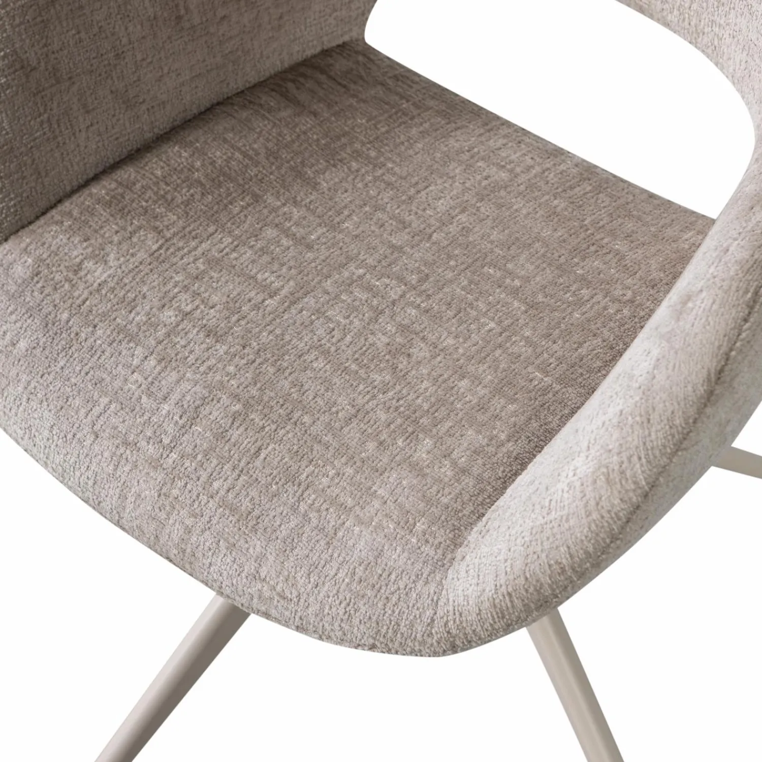 Hot WOOOD Eliva eetkamerstoel structure velvet - set van 2 Zand