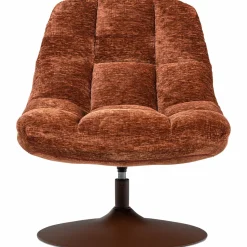 Hot WOOOD Elvi draaifauteuil chenille structuur roestbruin