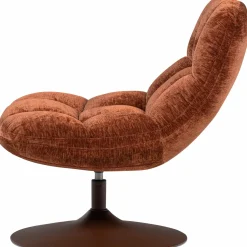 Hot WOOOD Elvi draaifauteuil chenille structuur roestbruin