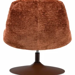 Hot WOOOD Elvi draaifauteuil chenille structuur roestbruin