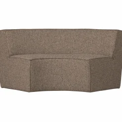 Sale WOOOD Europa 2-zits eetbank geweven stof Donkerbruin melange