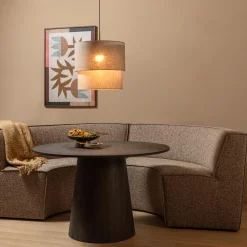 Sale WOOOD Europa 2-zits eetbank geweven stof Donkerbruin melange