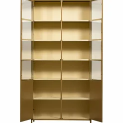 WOOOD Exhibit XL 2-deurs vitrinekast metaal Honinggeel