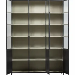 Best WOOOD Exhibit XL 3-deurs vitrinekast metaal Zwart